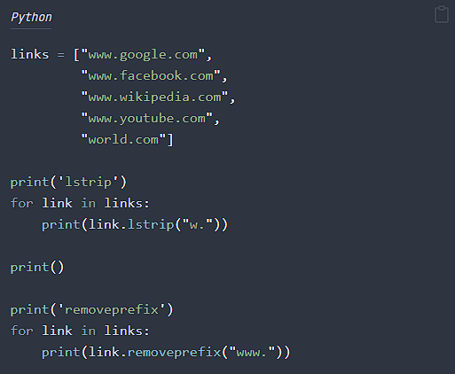 Python: Cleaning URL Prefixes